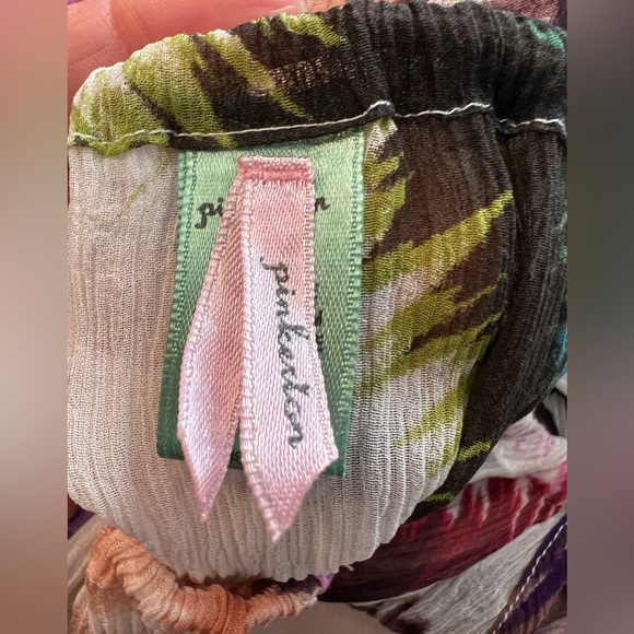 Anthropologie Pinkerton Multicolor Cold Shoulder Sheer Silk Sz S - Picture 6 of 11